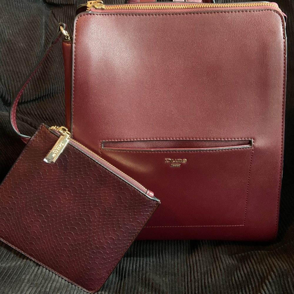 Dune London Burgundy Backpack *with coin purse*